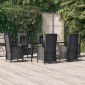 vidaXL Σετ Τραπεζαρίας Κήπου 7 Τεμ. Μαύρο Συνθετικό Ρατάν με Μαξιλάρια