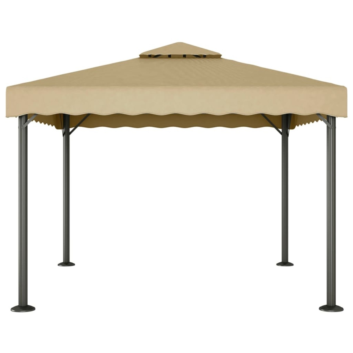 vidaXL Κιόσκι Taupe 3 x 3 μ. από Αλουμίνιο και Ατσάλι