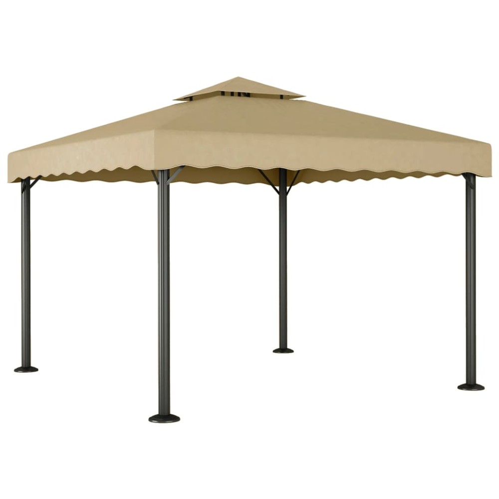 vidaXL Κιόσκι Taupe 3 x 3 μ. από Αλουμίνιο και Ατσάλι