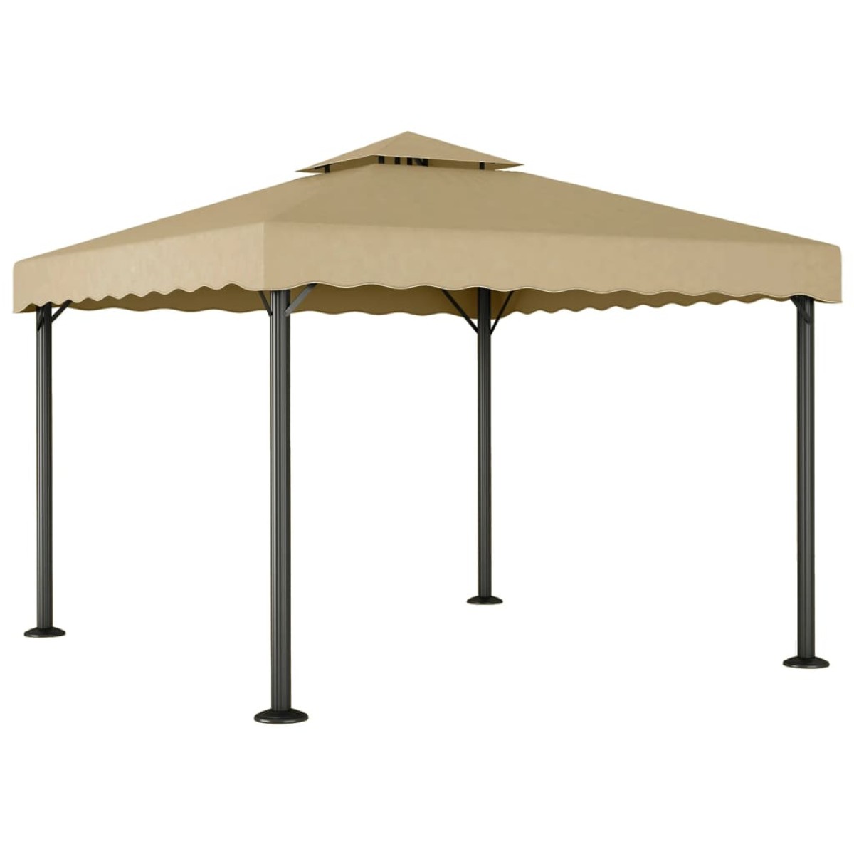 vidaXL Κιόσκι Taupe 3 x 3 μ. από Αλουμίνιο και Ατσάλι