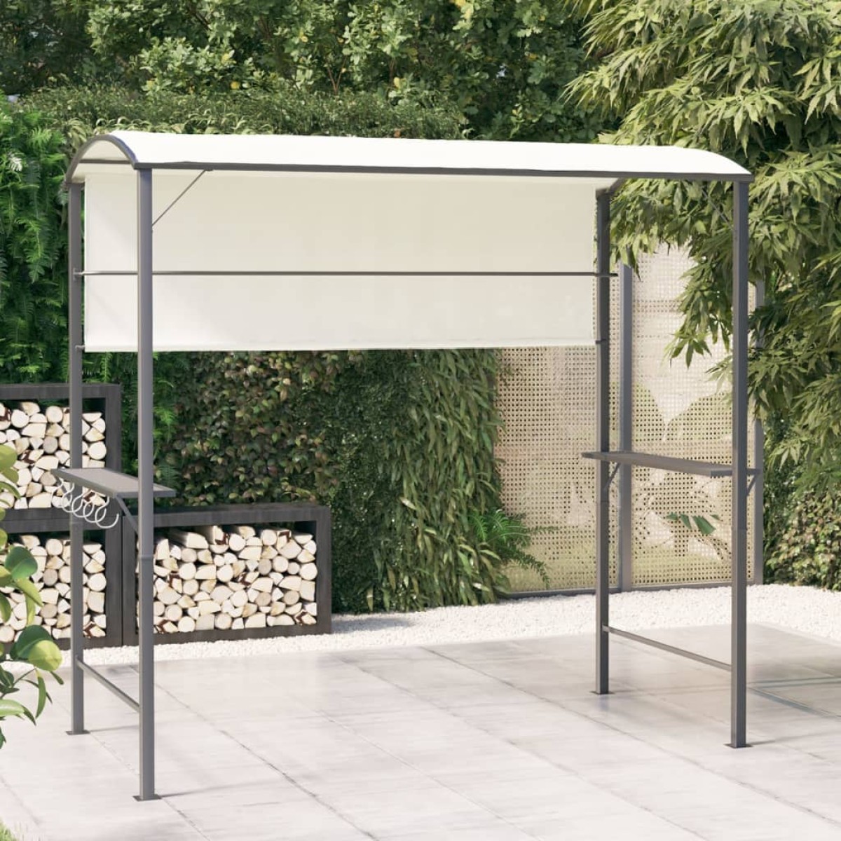 vidaXL Κιόσκι με Οροφή Κρεμ 220 x 110 x 200 εκ.