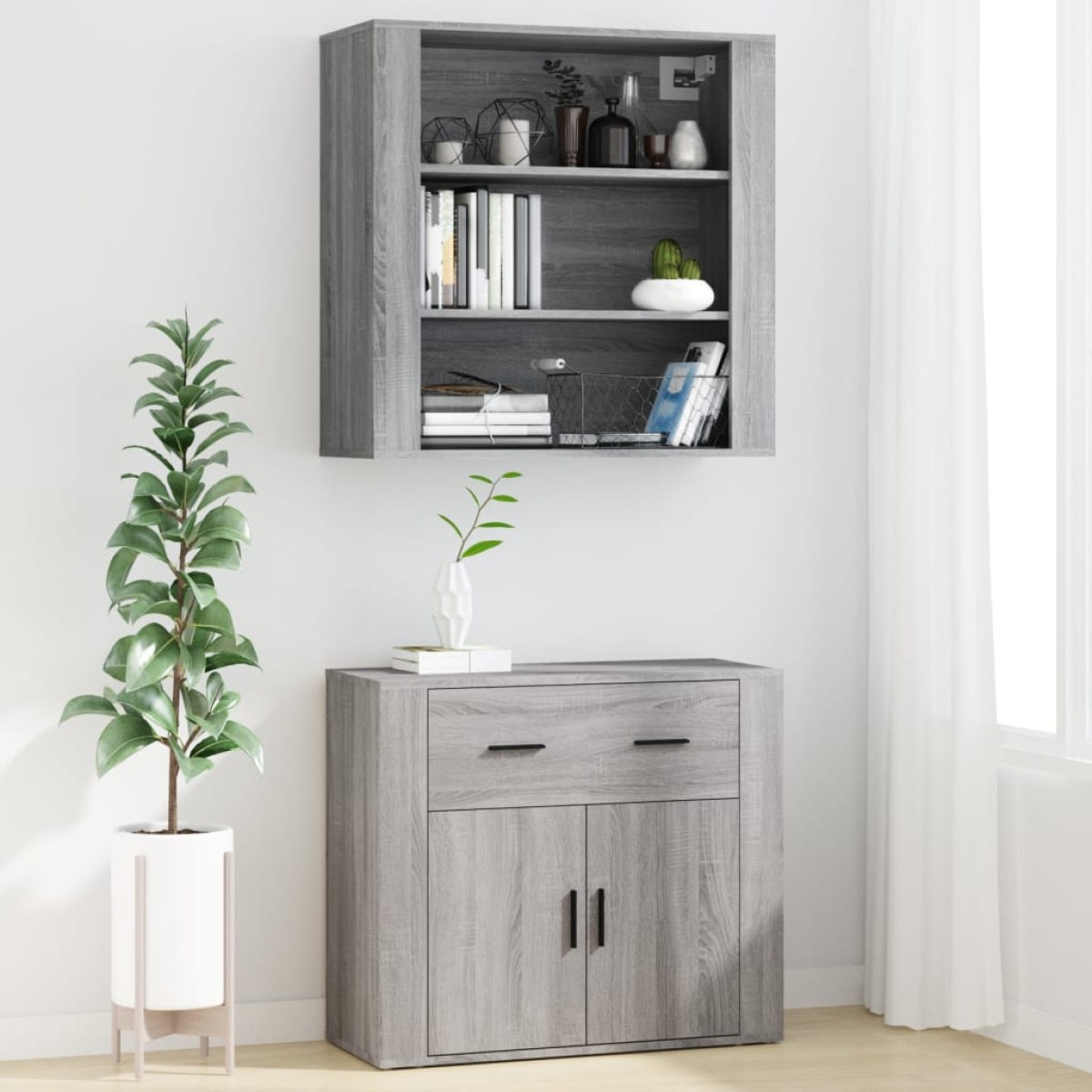 vidaXL Ντουλάπι Γκρι Sonoma από Επεξεργασμένο Ξύλο
