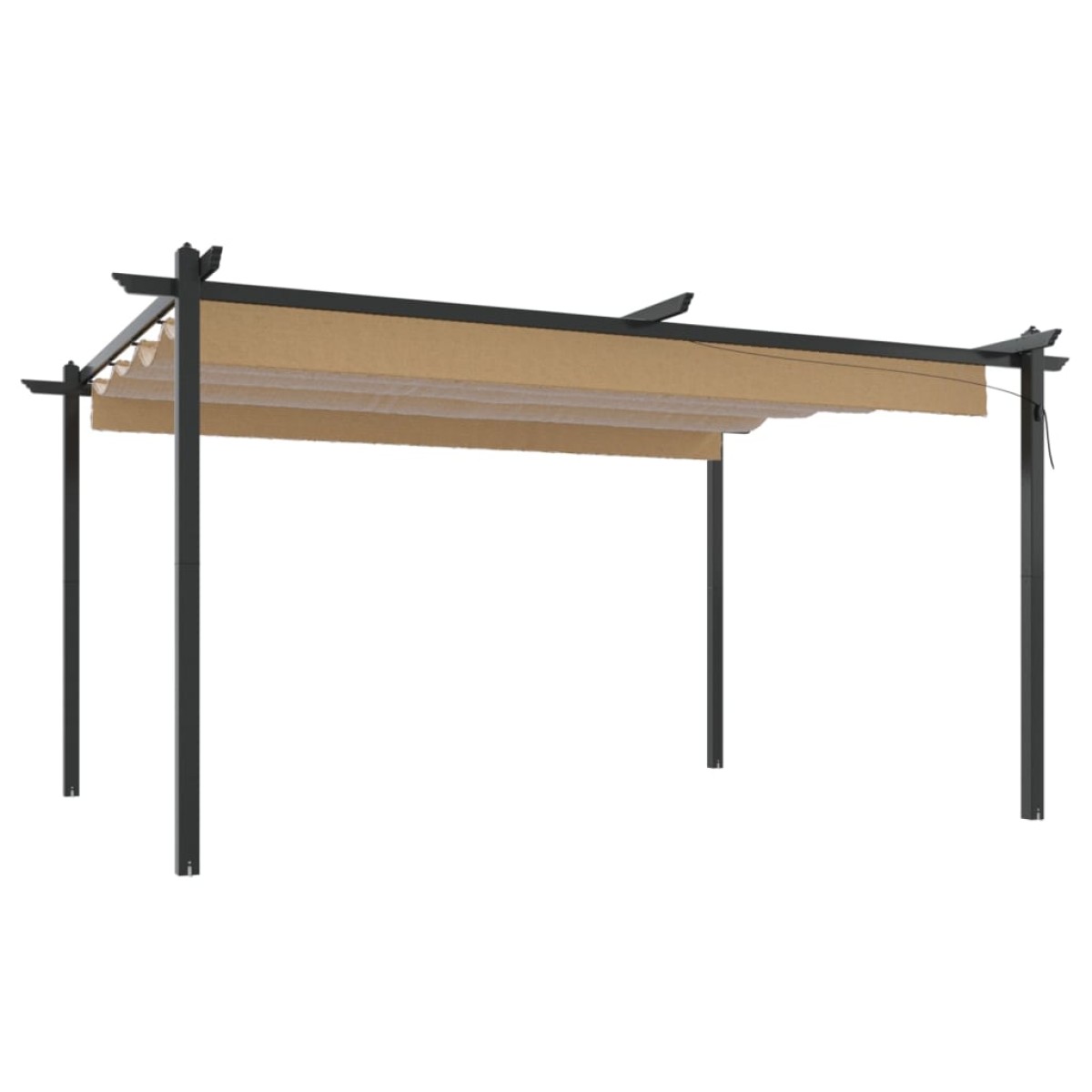 vidaXL Κιόσκι Κήπου με Πτυσσόμενη Οροφή Taupe 4 x 3 μ.