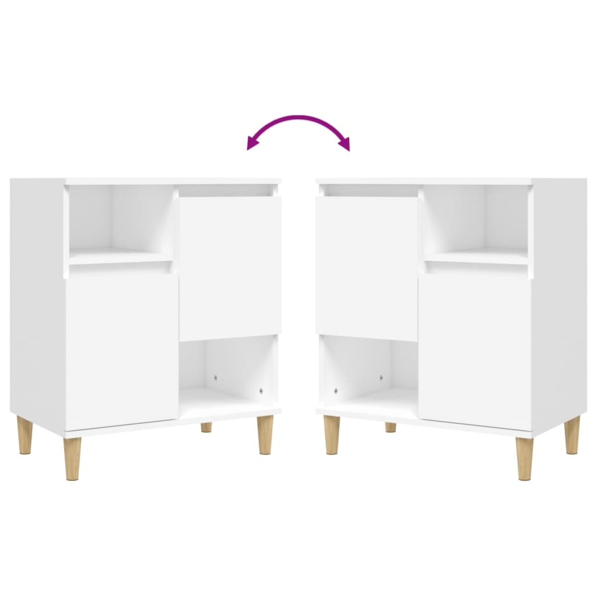 vidaXL Ντουλάπια 2 τεμ. Λευκά 60 x 35 x 70 εκ. από Επεξεργασμένο Ξύλο