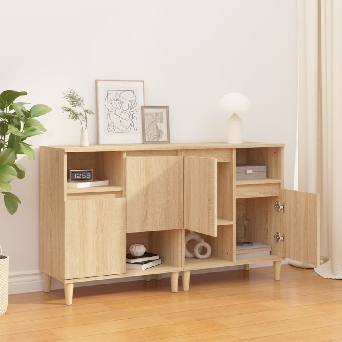 vidaXL Ντουλάπια 2 τεμ. Sonoma Δρυς 60x35x70 εκ. Επεξεργασμένο Ξύλο