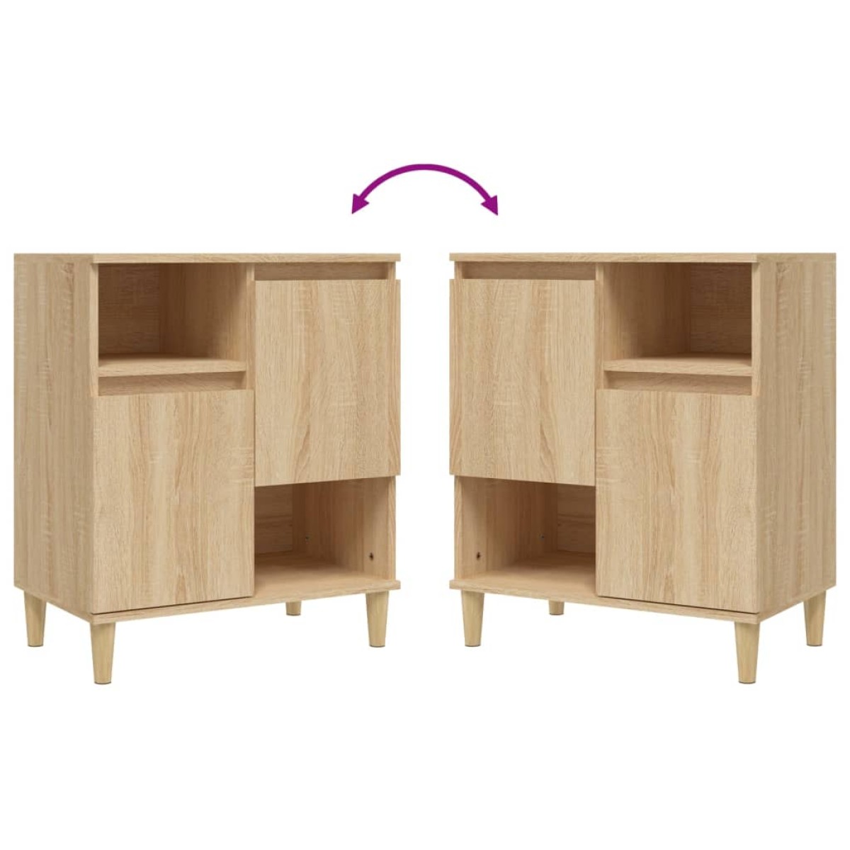 vidaXL Ντουλάπια 2 τεμ. Sonoma Δρυς 60x35x70 εκ. Επεξεργασμένο Ξύλο