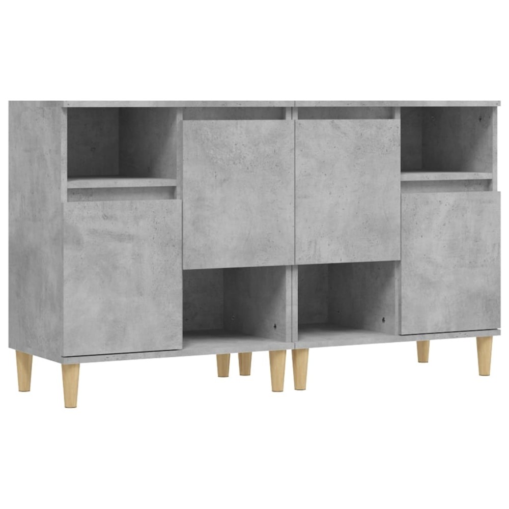 vidaXL Ντουλάπια 2 τεμ. Γκρι Σκυροδέματος 60x35x70 εκ. Επεξεργ. Ξύλο