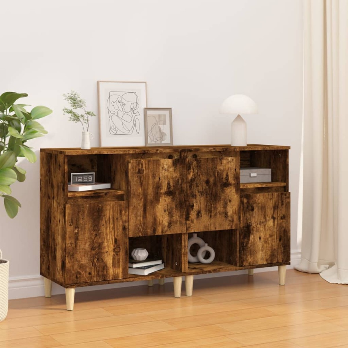 vidaXL Ντουλάπια 2 τεμ. Καπνιστή Δρυς 60x35x70 εκ. Επεξεργασμένο Ξύλο