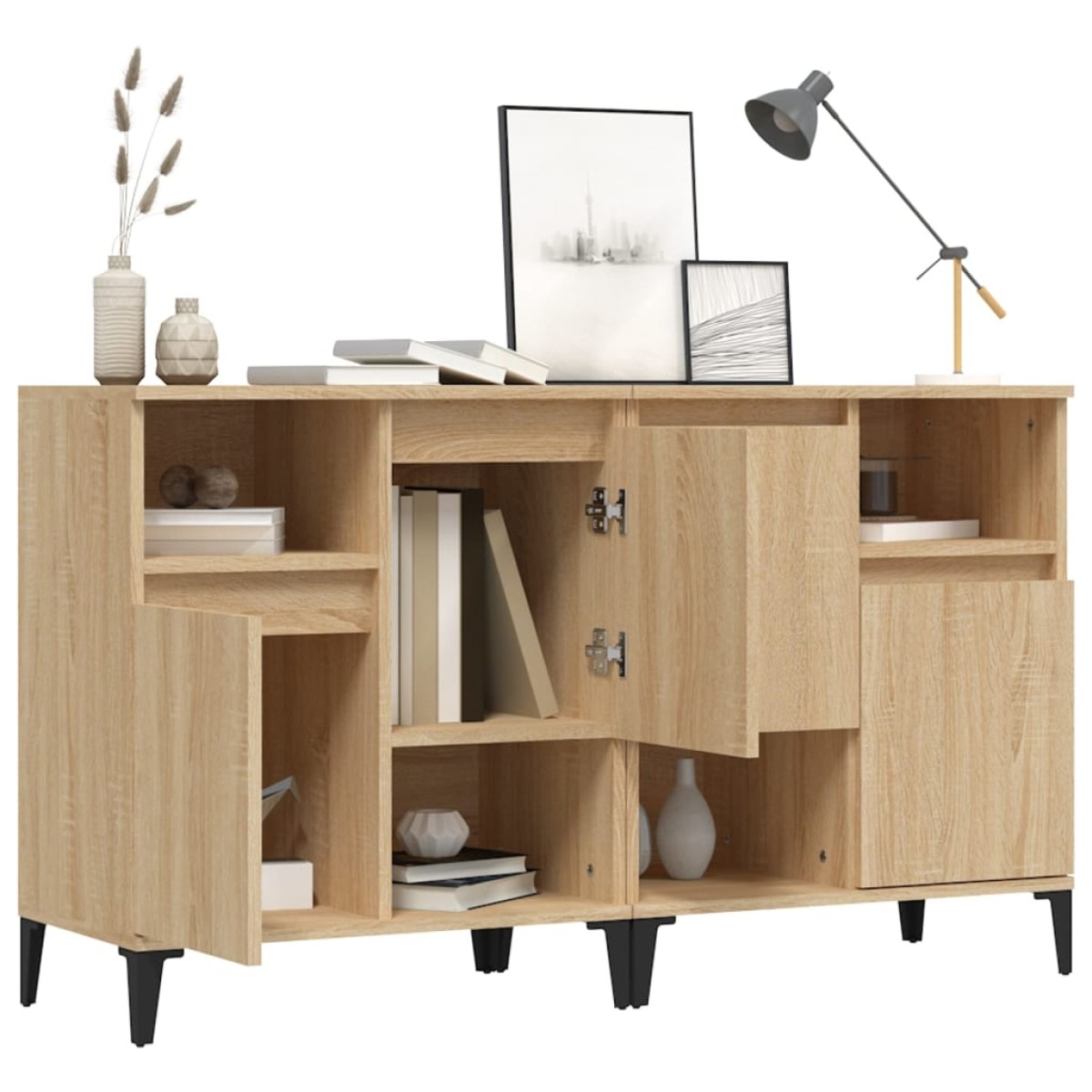 vidaXL Ντουλάπια 2 τεμ. Sonoma Δρυς 60x35x70 εκ. Επεξεργασμένο Ξύλο