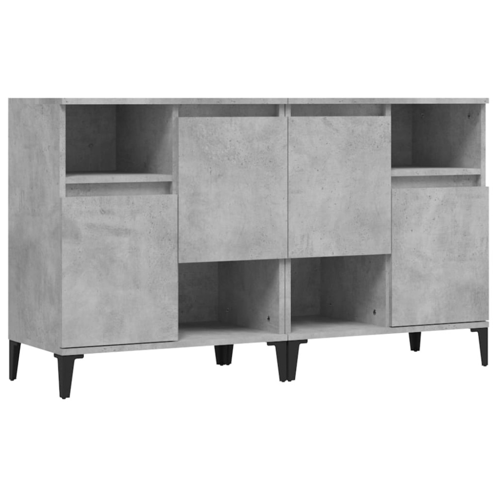 vidaXL Ντουλάπια 2 τεμ. Γκρι Σκυροδέματος 60x35x70 εκ. Επεξεργ. Ξύλο