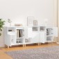 vidaXL Ντουλάπια 3 τεμ. Λευκό 60x35x70 εκ. Επεξεργασμένο Ξύλο