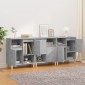 vidaXL Ντουλάπια 3 τεμ. Γκρι Σκυροδέματος 60x35x70 εκ. Επεξεργ. Ξύλο