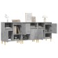 vidaXL Ντουλάπια 3 τεμ. Γκρι Σκυροδέματος 60x35x70 εκ. Επεξεργ. Ξύλο