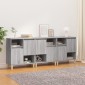vidaXL Ντουλάπι 3 τεμ. Γκρι Sonoma 60x35x70 εκ. από Επεξεργασμένο Ξύλο