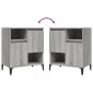 vidaXL Ντουλάπι 3 τεμ. Γκρι Sonoma 60x35x70 εκ. από Επεξεργασμένο Ξύλο
