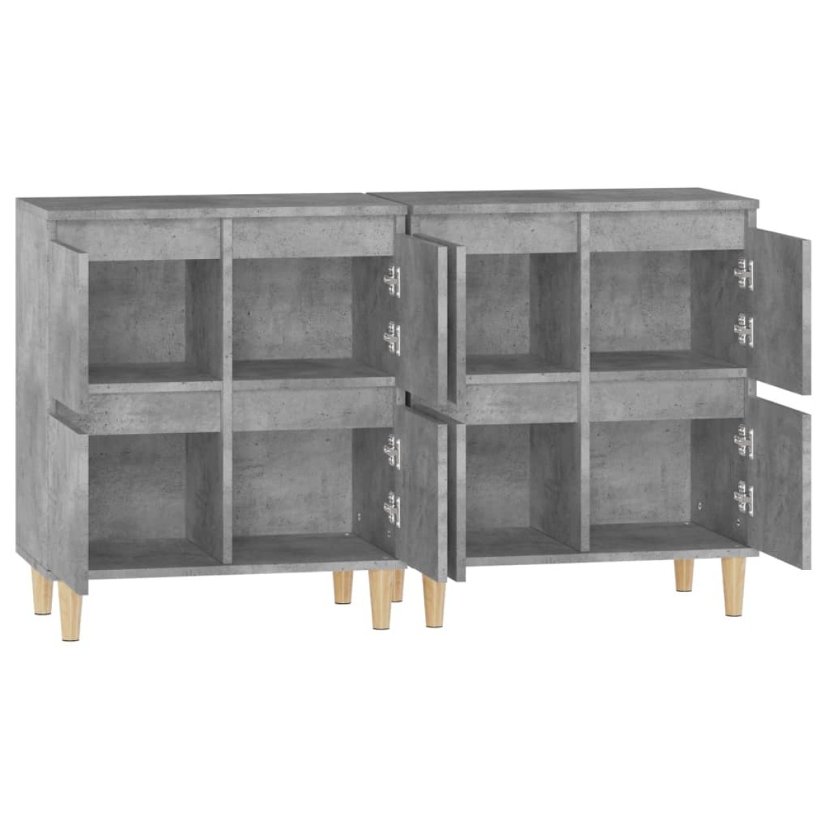 vidaXL Ντουλάπια 2 τεμ. Γκρι Σκυροδέματος 60x35x70 εκ. Επεξεργ. Ξύλο
