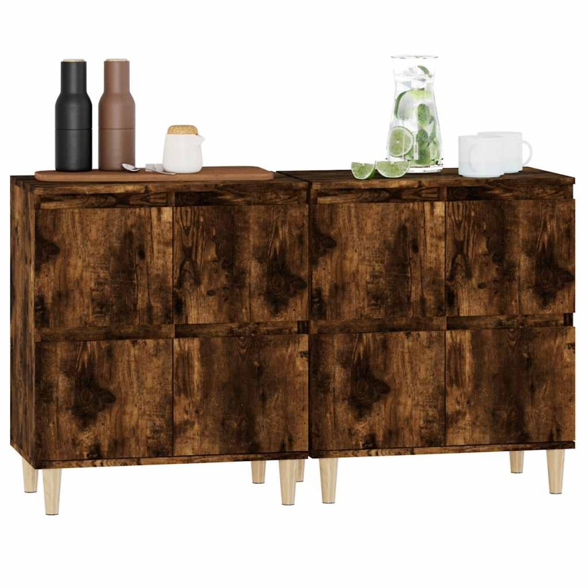 vidaXL Ντουλάπια 2 τεμ. Καπνιστή Δρυς 60x35x70 εκ. Επεξεργασμένο Ξύλο