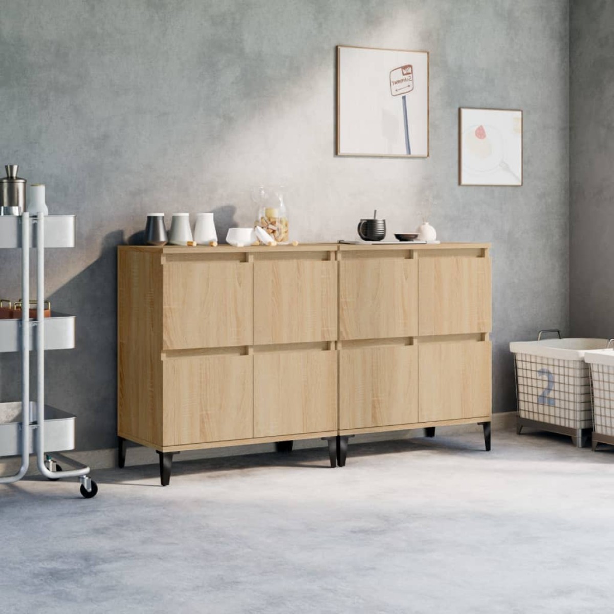 vidaXL Ντουλάπια 2 τεμ. Sonoma Δρυς 60x35x70 εκ. Επεξεργασμένο Ξύλο