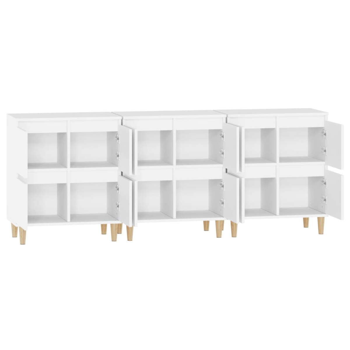 vidaXL Ντουλάπια 3 τεμ. Λευκό 60x35x70 εκ. Επεξεργασμένο Ξύλο