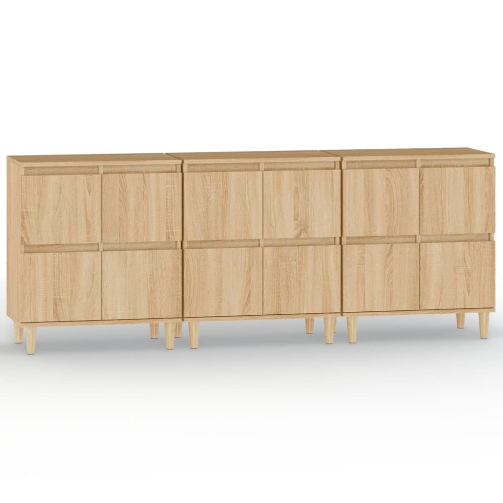 vidaXL Ντουλάπια 3 τεμ. Sonoma Δρυς 60x35x70 εκ. Επεξεργασμένο Ξύλο