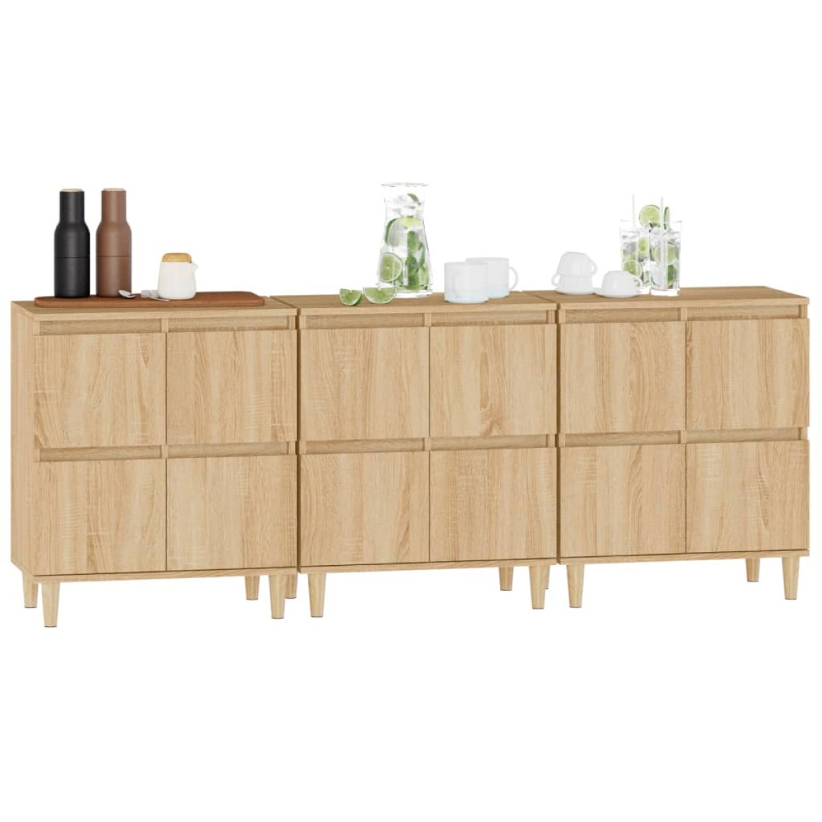 vidaXL Ντουλάπια 3 τεμ. Sonoma Δρυς 60x35x70 εκ. Επεξεργασμένο Ξύλο