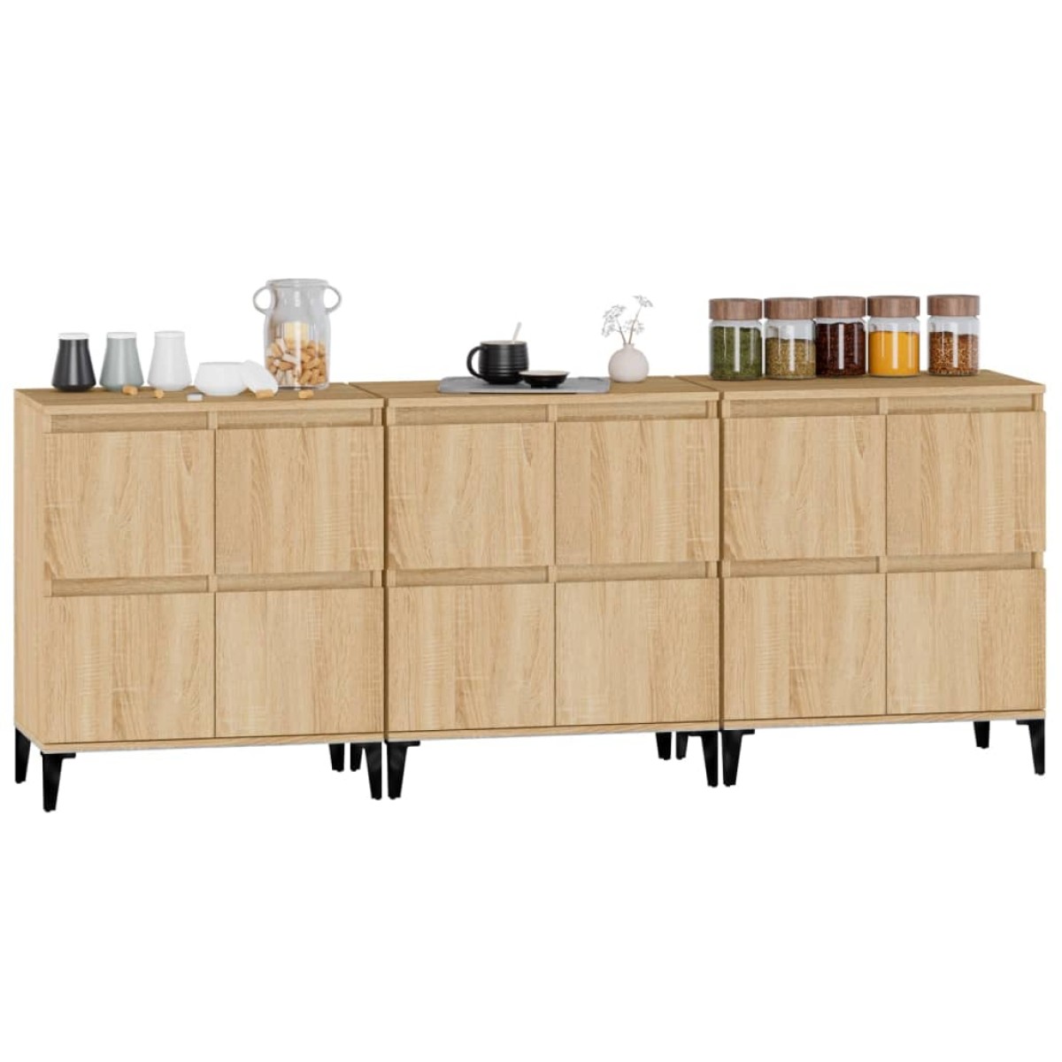 vidaXL Ντουλάπια 3 τεμ. Sonoma Δρυς 60x35x70 εκ. Επεξεργασμένο Ξύλο