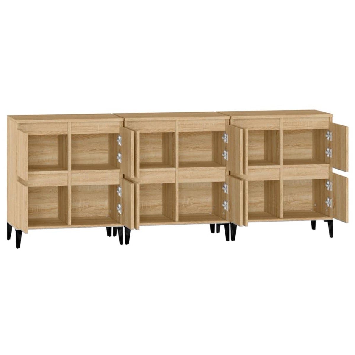 vidaXL Ντουλάπια 3 τεμ. Sonoma Δρυς 60x35x70 εκ. Επεξεργασμένο Ξύλο