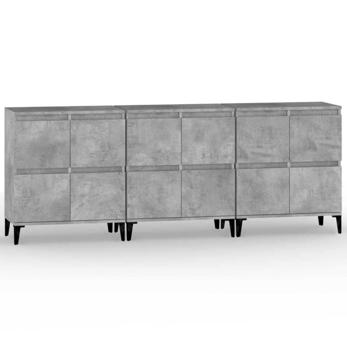 vidaXL Ντουλάπια 3 τεμ. Γκρι Σκυροδέματος 60x35x70 εκ. Επεξεργ. Ξύλο