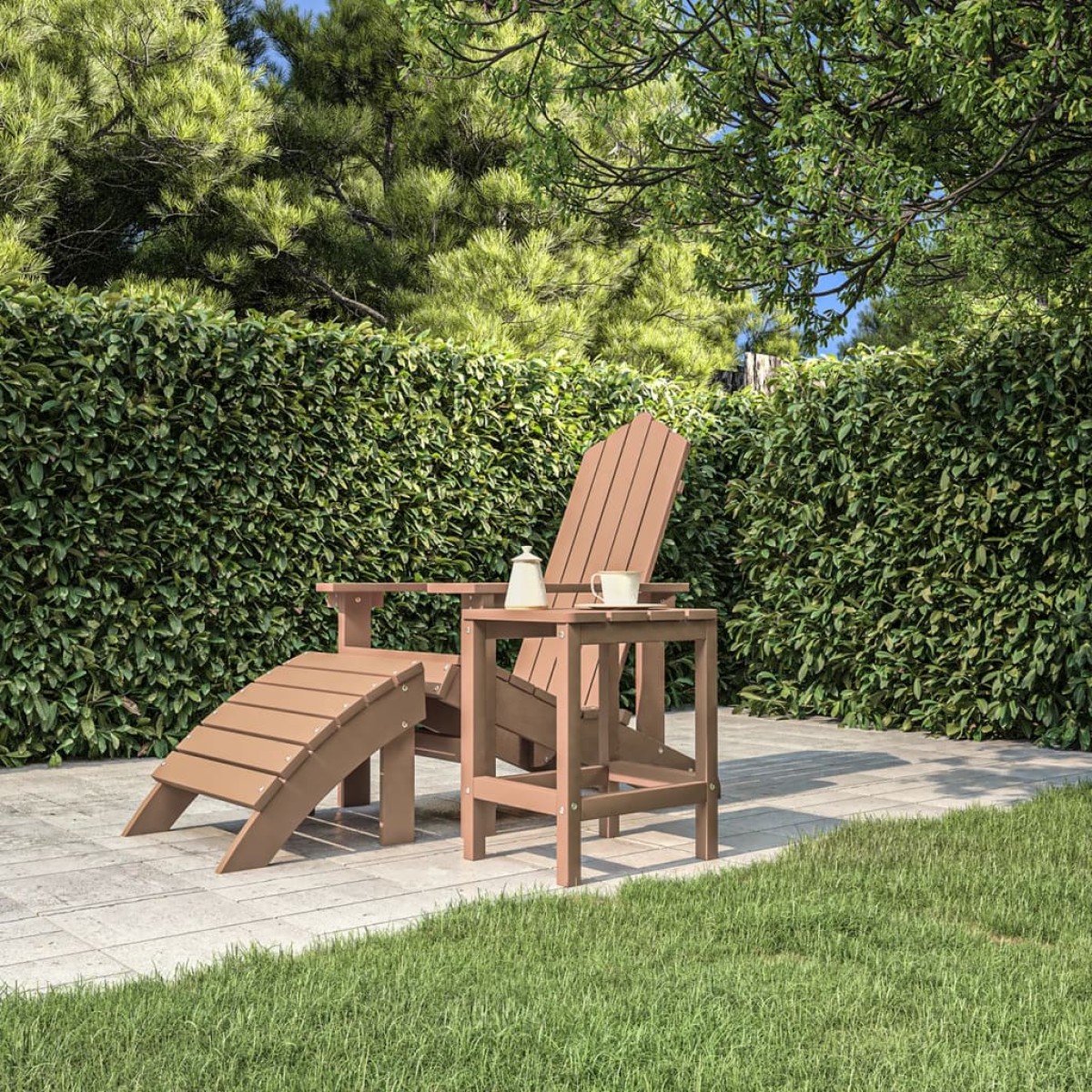 vidaXL Τραπέζι Κήπου Adirondack Καφέ 38 x 38 x 46 εκ. από HDPE