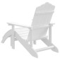 vidaXL Καρέκλα Κήπου Adirondack με Υποπόδιο Λευκή από HDPE