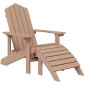 vidaXL Καρέκλα Κήπου Adirondack με Υποπόδιο Καφέ από HDPE