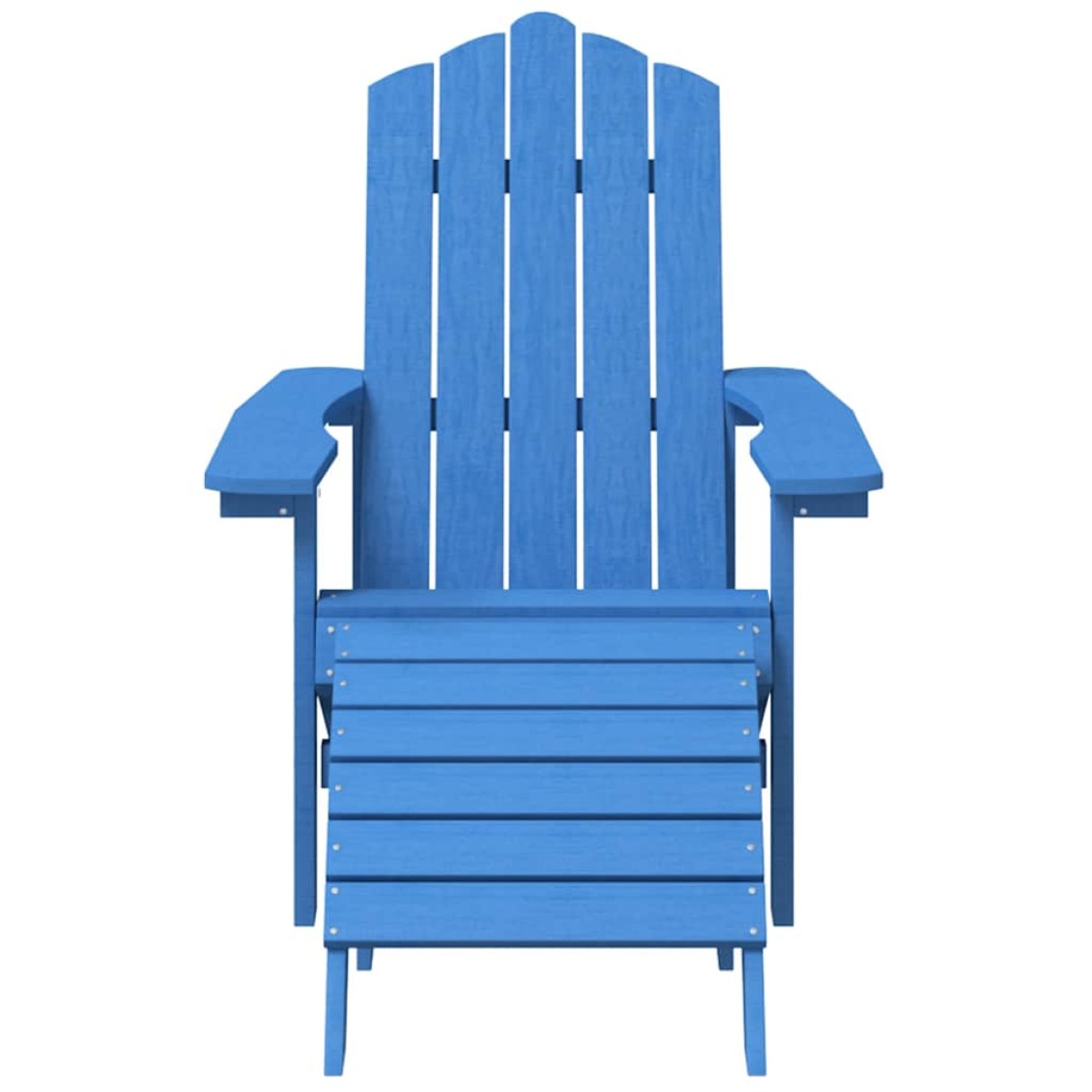 vidaXL Καρέκλα Κήπου Adirondack με Υποπόδιο Γαλάζιο από HDPE