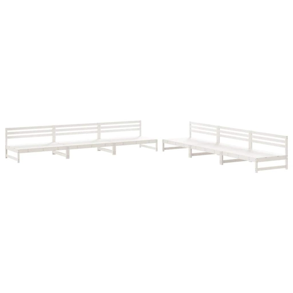 vidaXL Σαλόνι Κήπου Σετ 6 Τεμαχίων Λευκό από Μασίφ Ξύλο Πεύκου