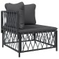 vidaXL Σαλόνι Κήπου Σετ 8 τεμ. Ανθρακί από Ατσάλι με Μαξιλάρια