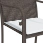 vidaXL Καρέκλες Κήπου με Μαξιλάρια 4 τεμ. Καφέ 56x59x84 εκ Συνθ. Ρατάν