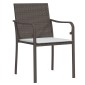 vidaXL Καρέκλες Κήπου με Μαξιλάρια 6 τεμ. Καφέ 56x59x84 εκ Συνθ. Ρατάν