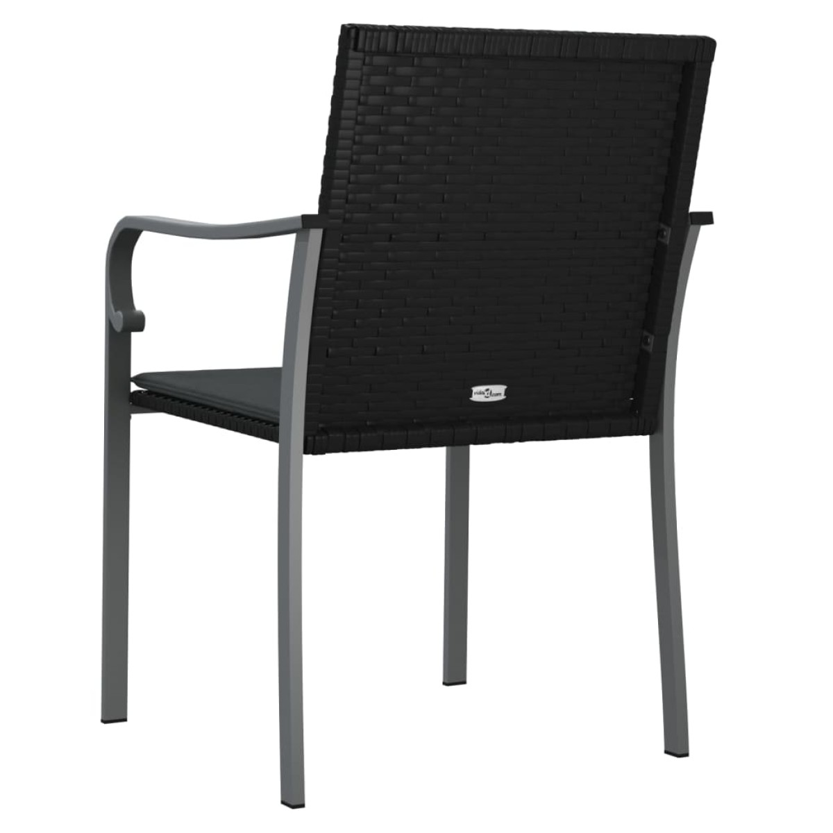 vidaXL Καρέκλες Κήπου με Μαξιλάρια 4τεμ Μαύρες 56x59x84 εκ Συνθ. Ρατάν