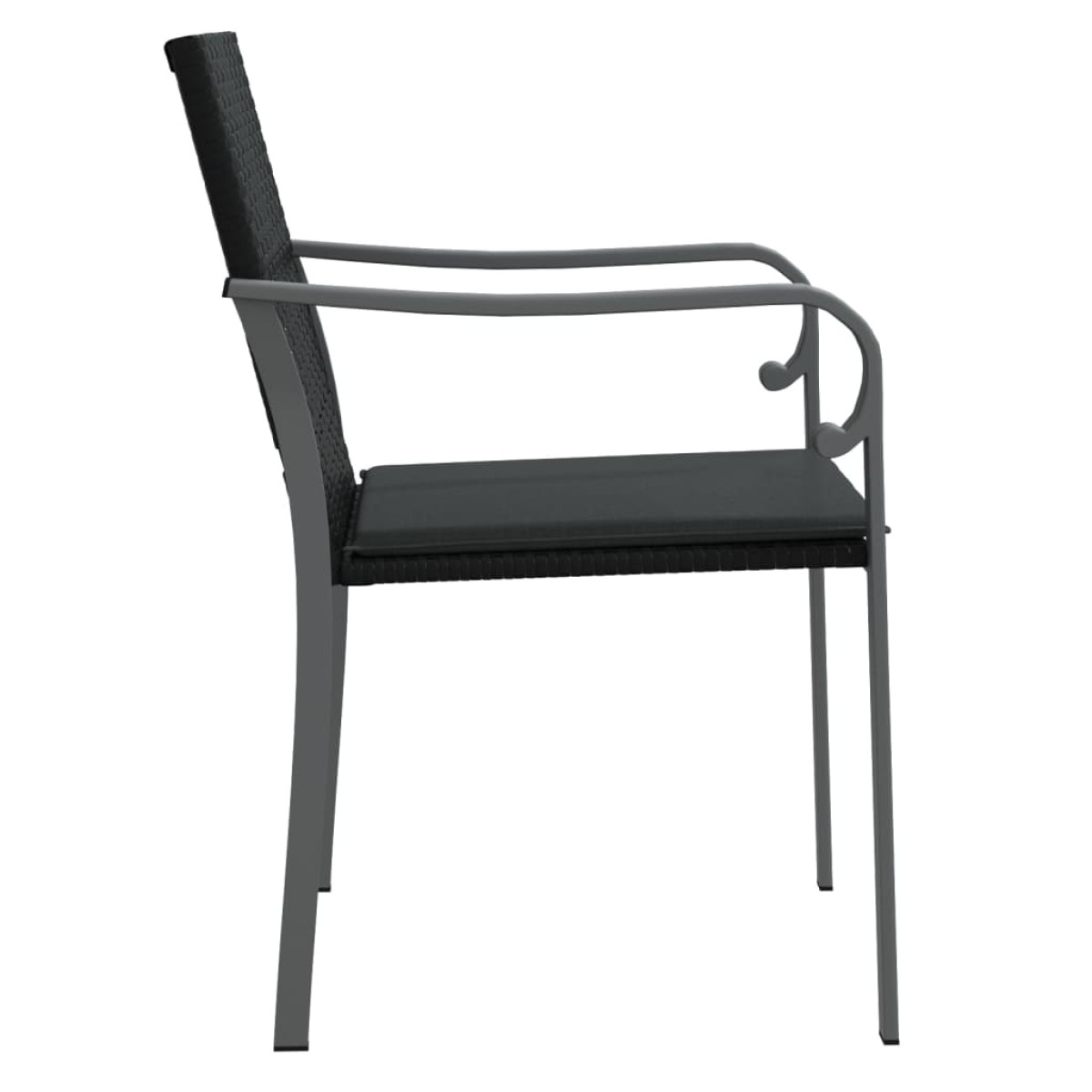 vidaXL Καρέκλες Κήπου με Μαξιλάρια 6 τεμ Μαύρο 56x59x84 εκ Συνθ. Ρατάν