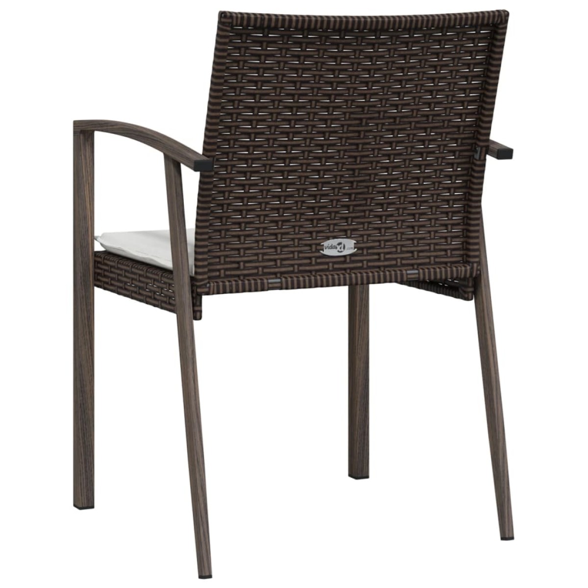 vidaXL Καρέκλες Κήπου 6 τεμ. Καφέ 56,5x57x83 εκ. Συνθ. Ρατάν&Μαξιλάρια
