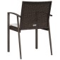 vidaXL Καρέκλες Κήπου 6 τεμ. Καφέ 56,5x57x83 εκ. Συνθ. Ρατάν&Μαξιλάρια