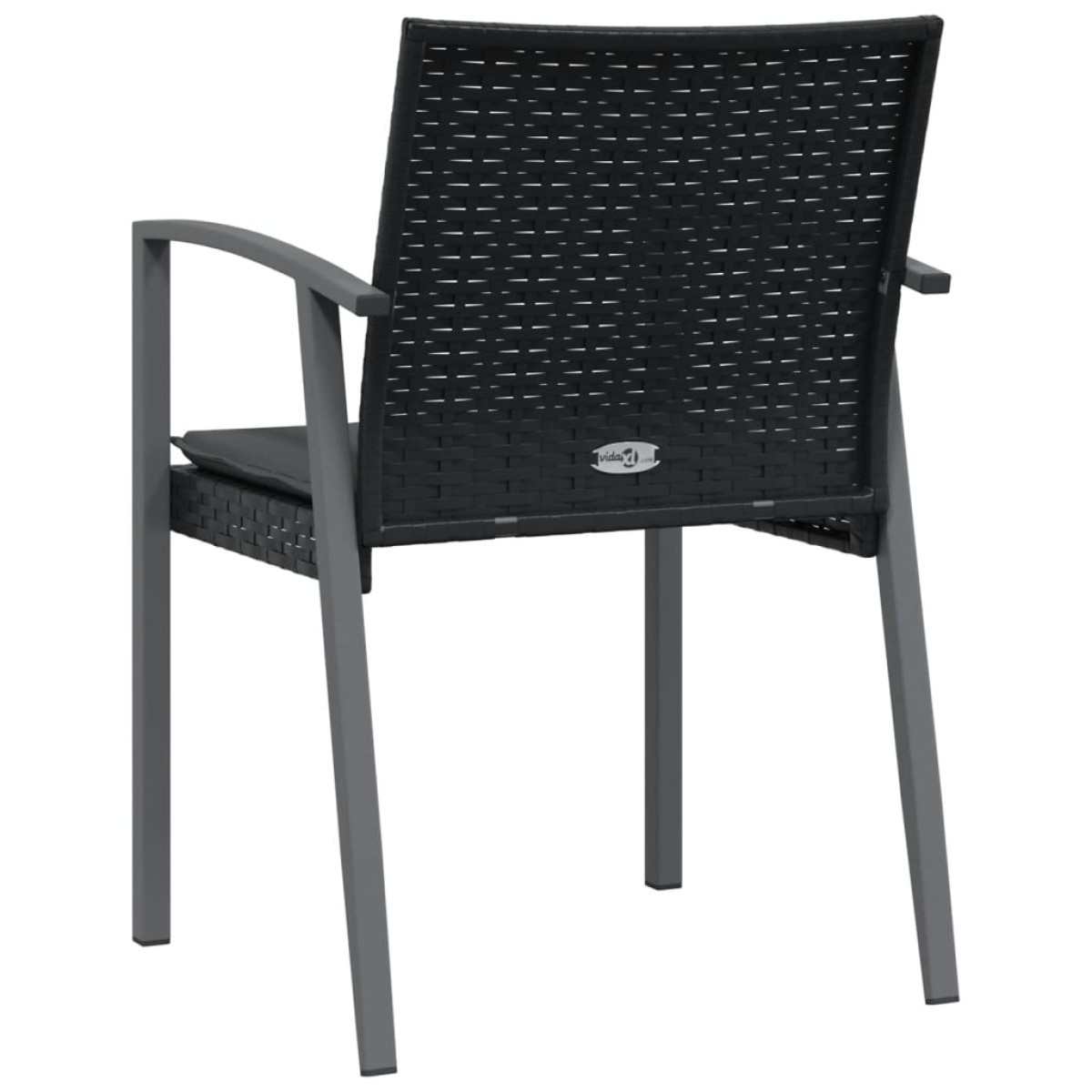 vidaXL Καρέκλες Κήπου 4 τεμ. Μαύρο 56,5x57x83 εκ Συνθ. Ρατάν&Μαξιλάρια