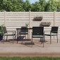 vidaXL Καρέκλες Κήπου 4 τεμ. Μαύρο 54x62,5x89 εκ Συνθ. Ρατάν&Μαξιλάρια