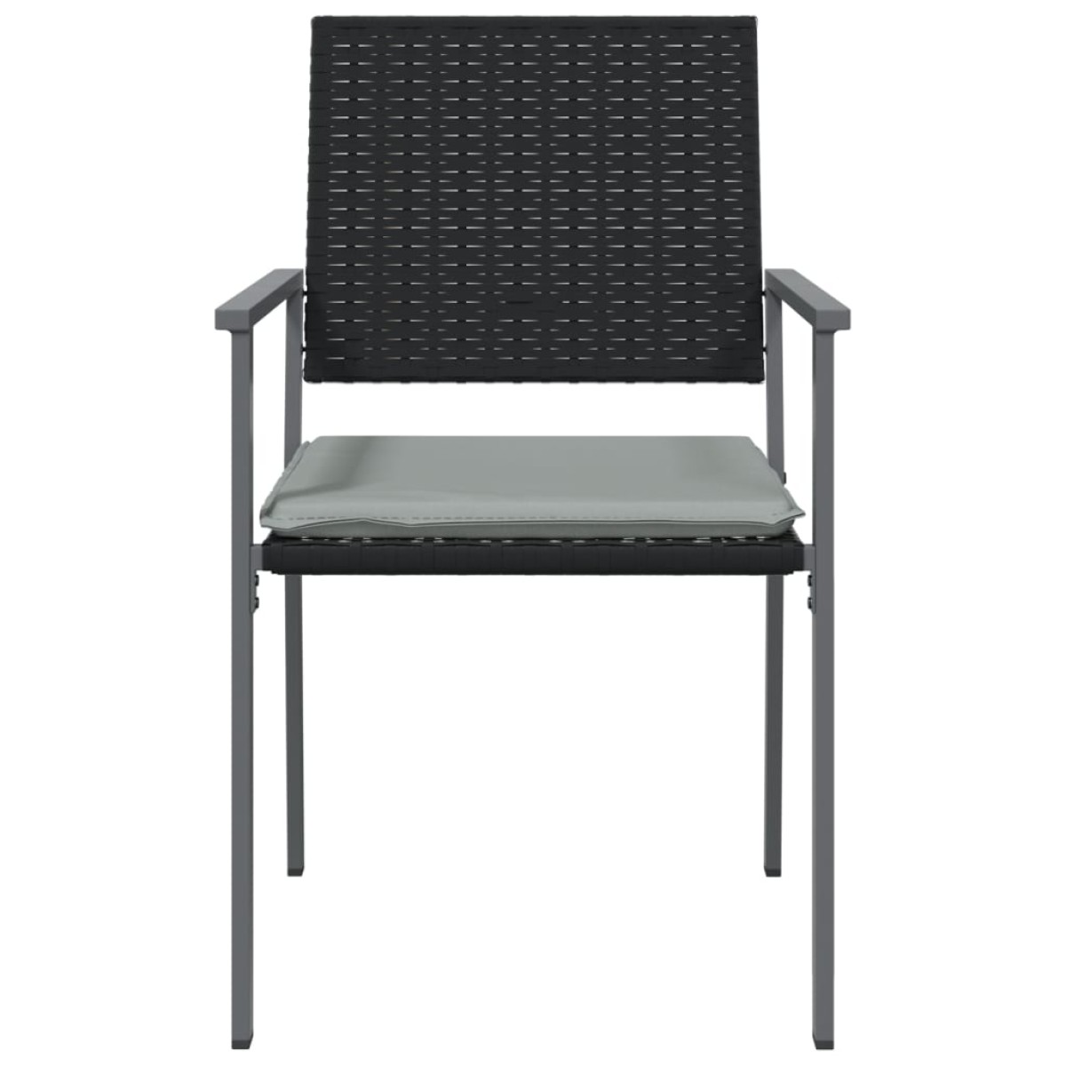vidaXL Καρέκλες Κήπου 6 τεμ. Μαύρο 54x62,5x89 εκ Συνθ. Ρατάν&Μαξιλάρια