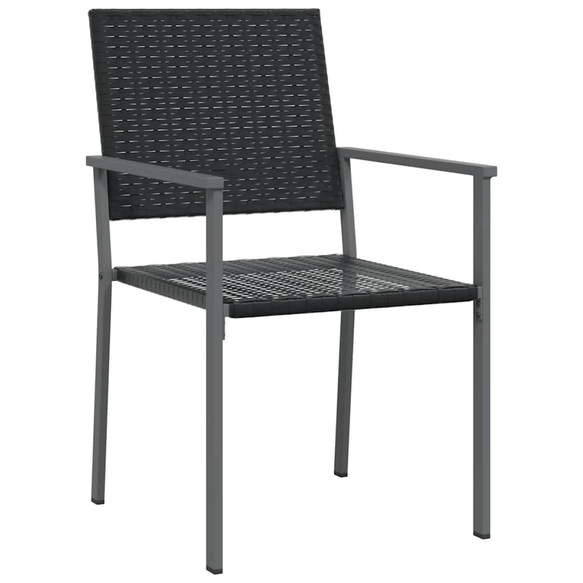 vidaXL Καρέκλες Κήπου 4 τεμ. Μαύρες 54x62,5x89 εκ. από Συνθετικό Ρατάν