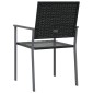 vidaXL Καρέκλες Κήπου 6 τεμ. Μαύρες 54x62,5x89 εκ. από Συνθετικό Ρατάν