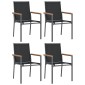 vidaXL Καρέκλες Κήπου 4 τεμ. Μαύρες 55x61,5x90 εκ από Textilene/Ατσάλι