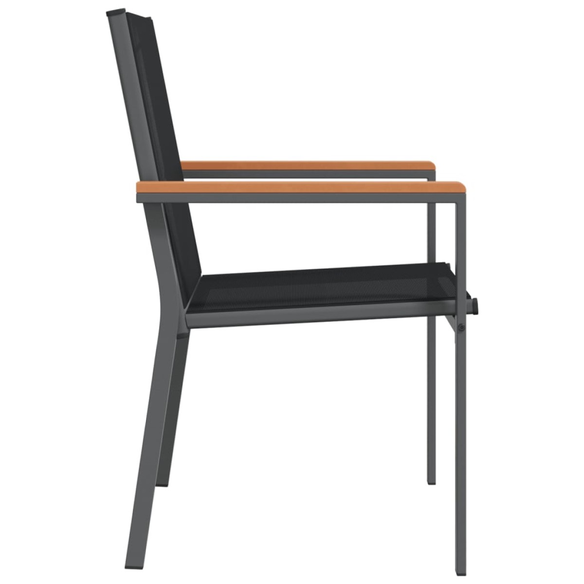 vidaXL Καρέκλες Κήπου 4 τεμ. Μαύρες 55x61,5x90 εκ από Textilene/Ατσάλι