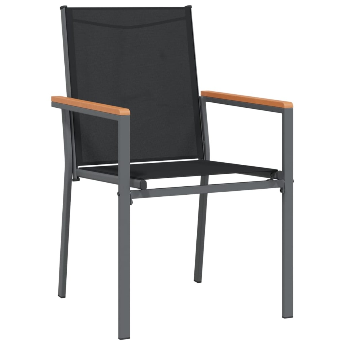 vidaXL Καρέκλες Κήπου 6 τεμ. Μαύρες 55x61,5x90 εκ από Textilene/Ατσάλι