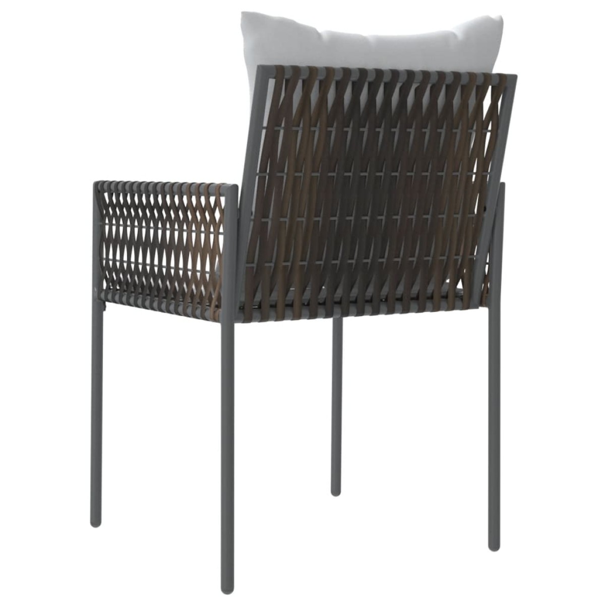 vidaXL Καρέκλες Κήπου με Μαξιλάρια 4 τεμ. Καφέ 54x61x83 εκ Συνθ. Ρατάν
