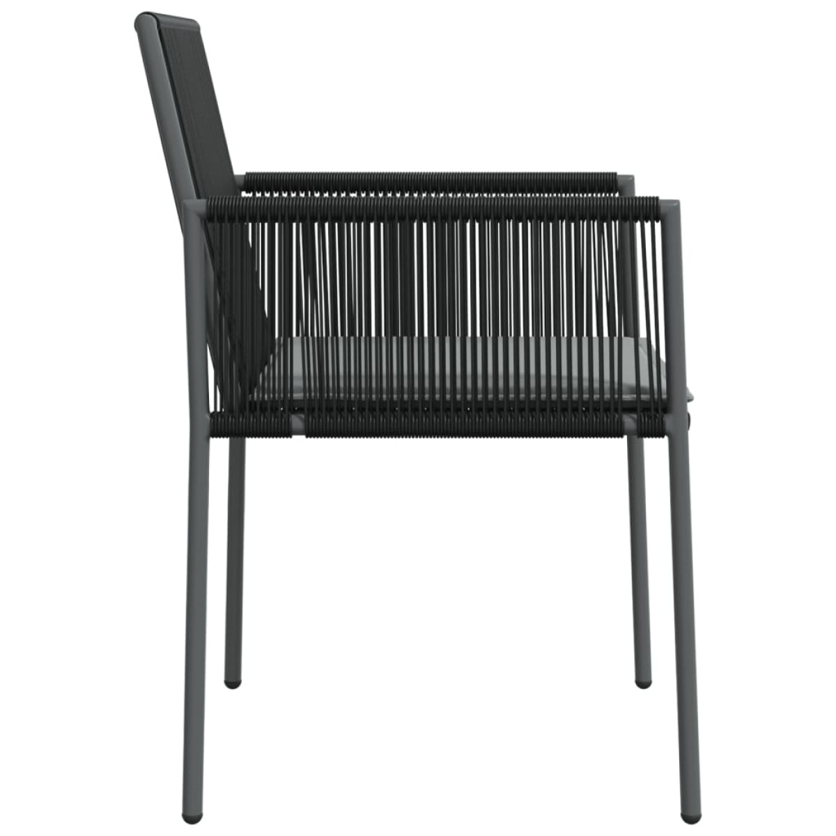 vidaXL Καρέκλες Κήπου 4 τεμ. Μαύρο 54x60,5x83,5 εκ Συνθ. Ρατάν&Μαξιλ.